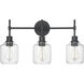 Asheville 3 Light 25 inch Matte Black Vanity Light Wall Light